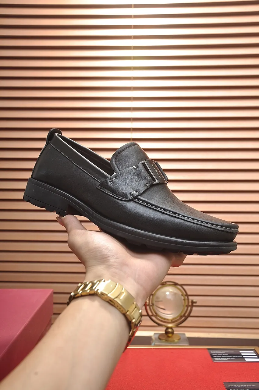 Men's shoes 💰500💶[Ferragamo/Ferragamo] The latest model in the counter. Original imported open-sided high-quality cowhide hand-woven + imported 🐂 cowhide + original luxury metal buckle + original combination outsole. Comparison without pressure 38--44🎉